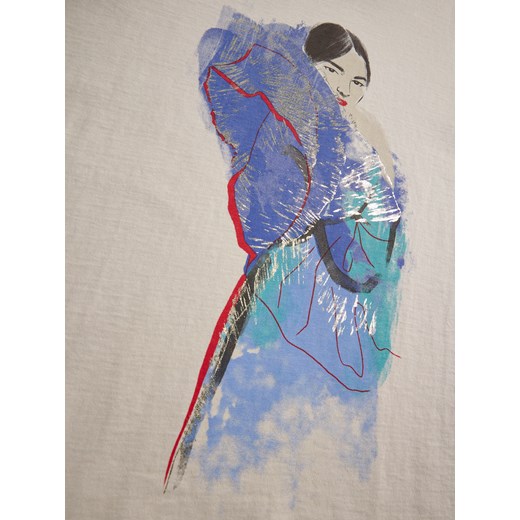 Bluzka damska Reserved w nadruki z krótkim rękawem 