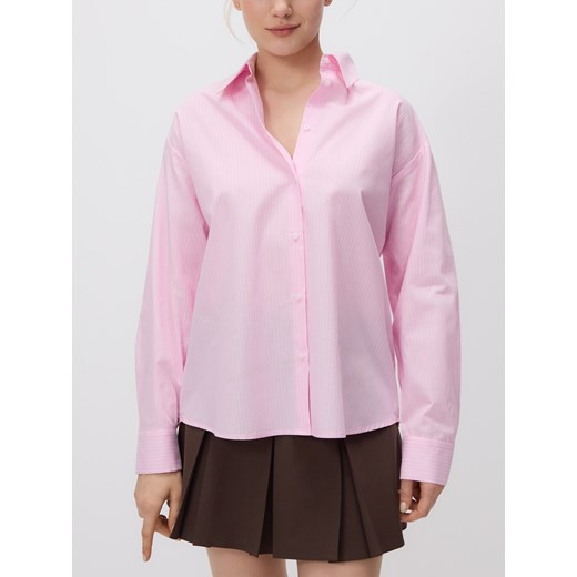Reserved - Bawełniana koszula w paski - różowy ze sklepu Reserved w kategorii Koszule damskie - zdjęcie 179238665