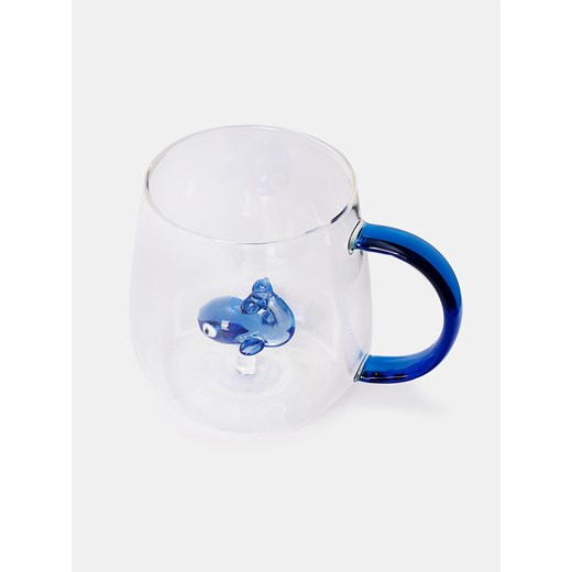 Sinsay - Szklanka z elementem 3d - niebieski Sinsay One Size Sinsay