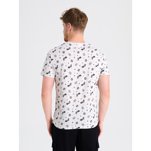 T-shirt męski szary Sinsay z krótkim rękawem 