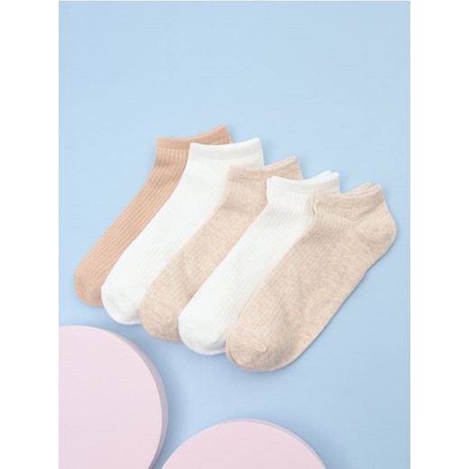 Sinsay - Skarpetki 5 pack - beżowy ze sklepu Sinsay w kategorii Skarpetki damskie - zdjęcie 179240248