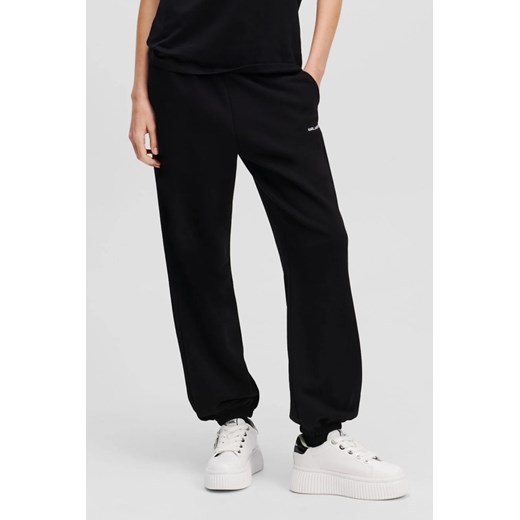 KARL LAGERFELD Czarne damskie spodnie dresowe Ikon Peak-a-Boo, Rozmiar XS ze sklepu outfit.pl w kategorii Spodnie damskie - zdjęcie 179241429