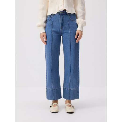 Reserved - Jeansy straight leg z przeszyciami - niebieski ze sklepu Reserved w kategorii Jeansy damskie - zdjęcie 179242406