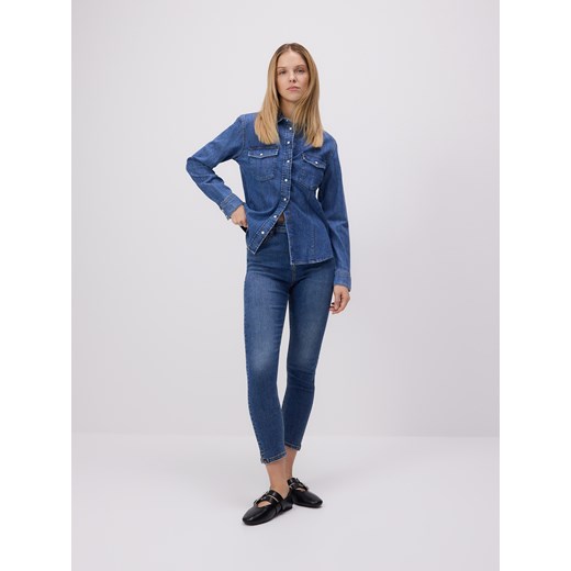 Reserved - Jeansy slim push up - granatowy ze sklepu Reserved w kategorii Jeansy damskie - zdjęcie 179242615
