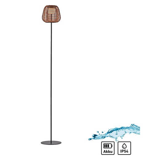 Just Light Lampa stojąca LED &quot;Askia&quot; w kolorze brązowo-czarnym - wys. 120 x Ø 18 cm ze sklepu Limango Polska w kategorii Lampy podłogowe - zdjęcie 179244325