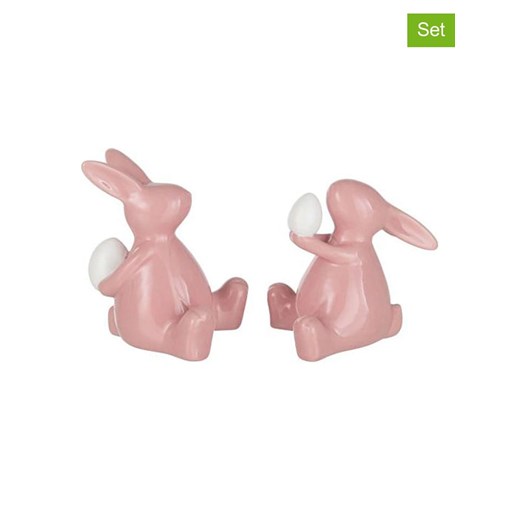 J Line Figurki dekoracyjne (2 szt.) w kolorze jasnoróżowym - 10 x 9 x 10 cm ze sklepu Limango Polska w kategorii Dekoracje - zdjęcie 179244616