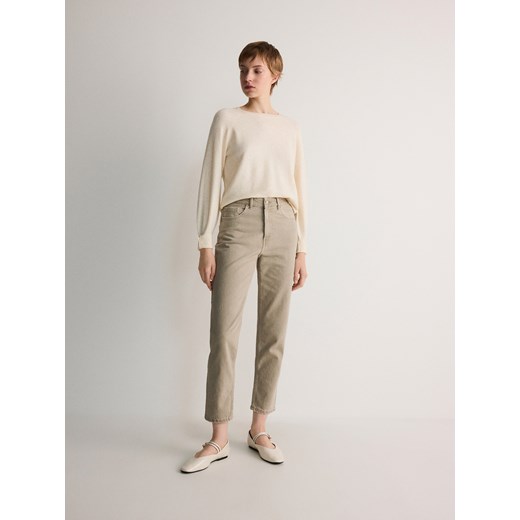 Reserved - Jeansy mom fit - zielony Reserved 38 Reserved okazja