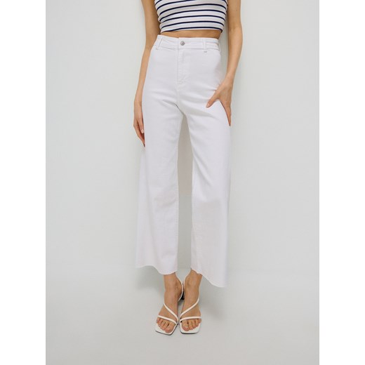 Reserved - Jeansy culotte z wysokim stanem - biały Reserved 38 wyprzedaż Reserved