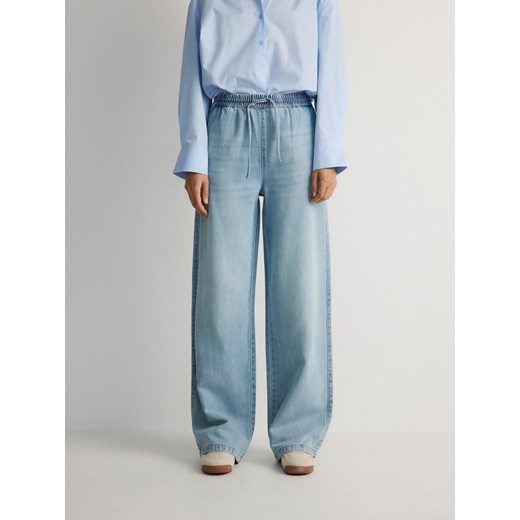 Reserved - Jeansy wide leg - niebieski ze sklepu Reserved w kategorii Jeansy damskie - zdjęcie 179245757