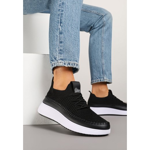 Czarne Buty Sportowe Sneakersy z Siateczkową Cholewką Helazia ze sklepu renee.pl w kategorii Buty sportowe damskie - zdjęcie 179247828