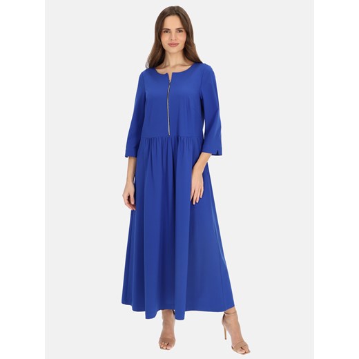 Niebieska sukienka maxi odcinana w pasie L'AF Wanda ze sklepu Eye For Fashion w kategorii Sukienki - zdjęcie 179250315