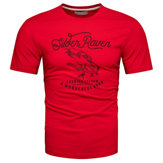 Koszulka męska 100% bawełna czerwona z nadrukiem Recea ze sklepu Recea.pl w kategorii T-shirty męskie - zdjęcie 179250396