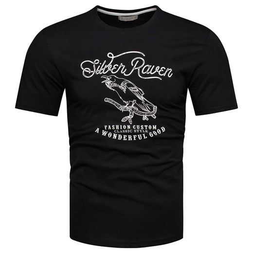 Koszulka męska 100% bawełna czarna z nadrukiem Recea ze sklepu Recea.pl w kategorii T-shirty męskie - zdjęcie 179250399