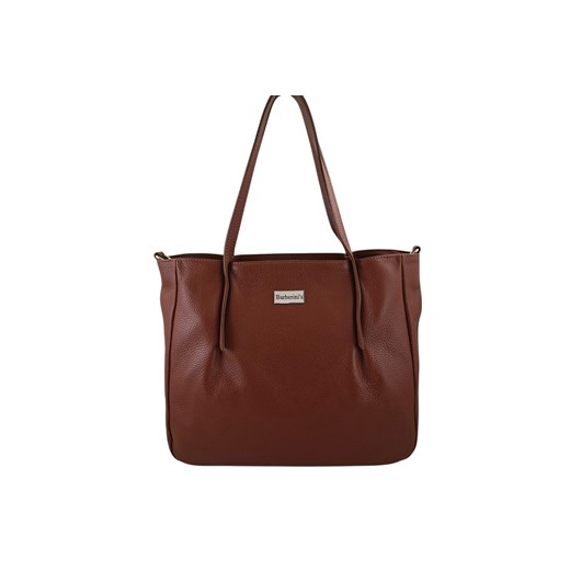 Shopperka damska skórzana Barberini's - Brązowa ze sklepu Barberinis w kategorii Torby Shopper bag - zdjęcie 179250777