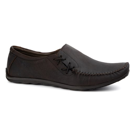 Buty męskie mokasyny skórzane wsuwane 306KZ brązowe ze sklepu butyolivier w kategorii Mokasyny męskie - zdjęcie 179251426