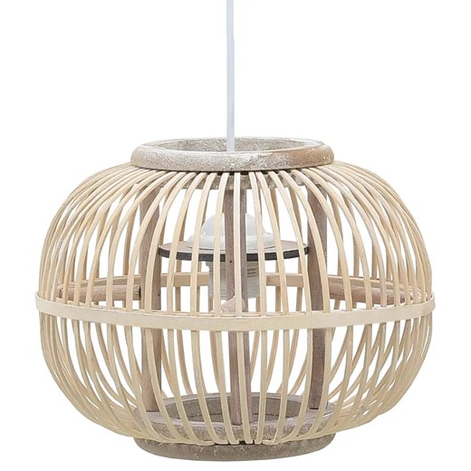 Biała lampa wisząca z drewna wierzbowego - EX218-Ablo ze sklepu Edinos.pl w kategorii Lampy wiszące - zdjęcie 179251469