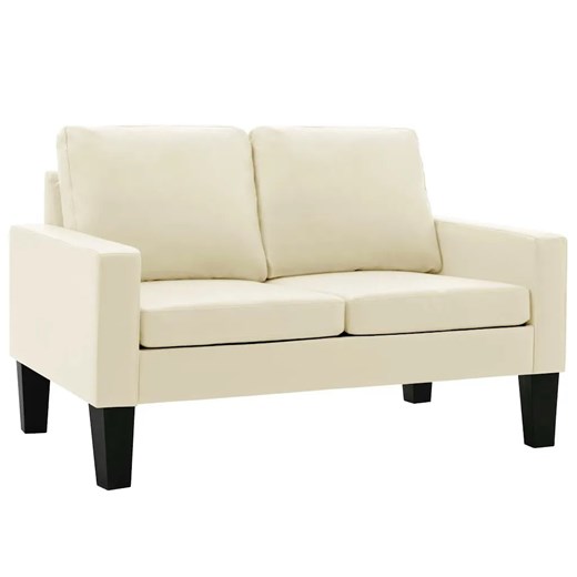 Kremowa sofa nowoczesna z ekoskóry - Revex 2X - id: 13518 - marki Elior - 179252229 Kremowa sofa nowoczesna z ekoskóry - Revex 2X ze sklepu Edinos.pl w kategorii Sofy i kanapy - zdjęcie 179252229