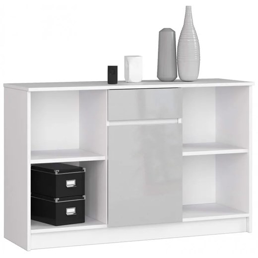 Nowoczesna komoda do salonu biała + metalik połysk - Fillo 4X Elior One Size Edinos.pl