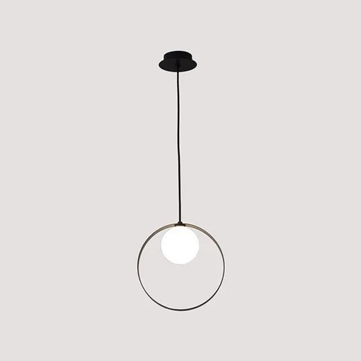 Czarna metalowa lampa wisząca koło - V029-Milton ze sklepu Edinos.pl w kategorii Lampy wiszące - zdjęcie 179254809