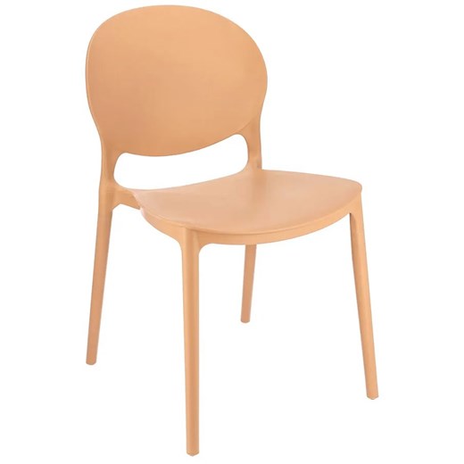 Beżowe krzesło minimalistyczne do stołu - Osmen ze sklepu Edinos.pl w kategorii Dom - zdjęcie 179255009