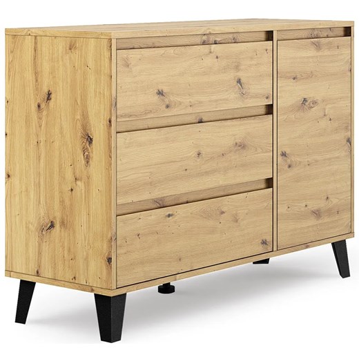 Komoda nowoczesna na nóżkach dąb artisan - Hallor 7X ze sklepu Edinos.pl w kategorii Komody - zdjęcie 179255556