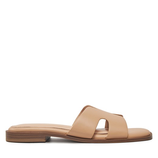 Klapki damskie DeeZee beżowe płaskie bez zapięcia casual 