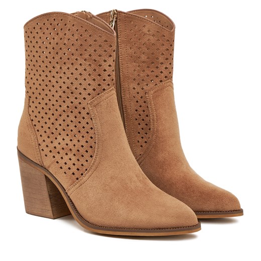 Botki DeeZee na obcasie z zamkiem 