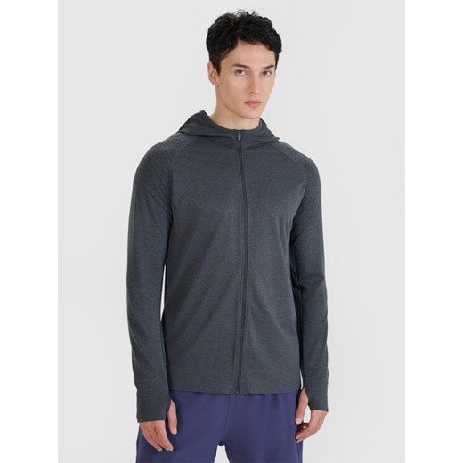 Męska bluza do biegania 4F 4FWSS25TFSWM544 - szara ze sklepu Sportstylestory.com w kategorii Bluzy męskie - zdjęcie 179257067