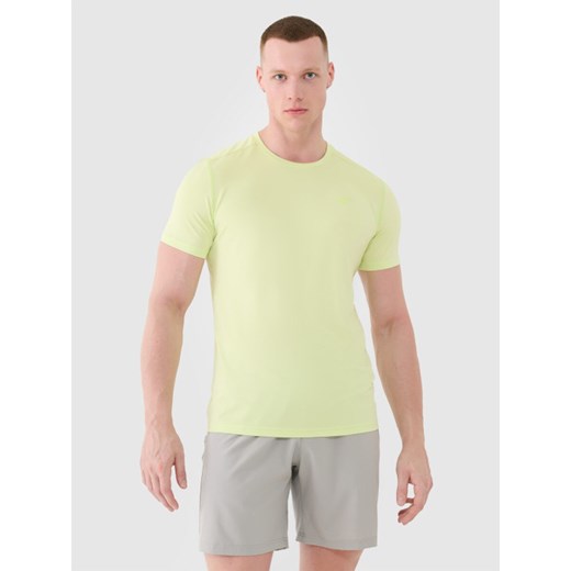 Męska koszulka treningowa 4F 4FWSS25TFTSM1343 - zielona ze sklepu Sportstylestory.com w kategorii T-shirty męskie - zdjęcie 179257085