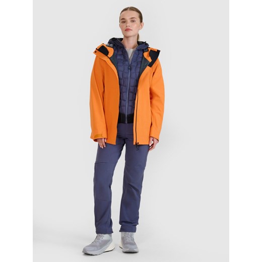 Damska kurtka trekkingowa 4F 4FWSS25TTJAF0751 - pomarańczowa ze sklepu Sportstylestory.com w kategorii Kurtki damskie - zdjęcie 179257169
