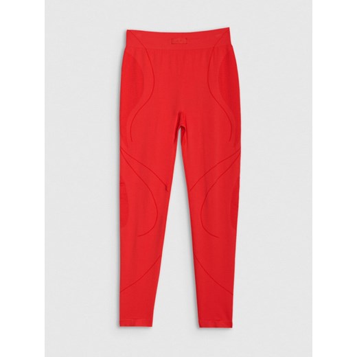 Damskie legginsy treningowe 4F 4FRSS25TFTIF390 - czerwone ze sklepu Sportstylestory.com w kategorii Spodnie damskie - zdjęcie 179257336