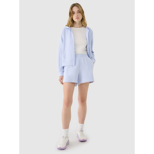 Damskie spodenki dresowe 4F 4FWSS25TSHOF540 - niebieskie ze sklepu Sportstylestory.com w kategorii Szorty - zdjęcie 179257459