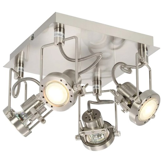 Srebrna kwadratowa lampa sufitowa z regulacją - EX88-Rosefi ze sklepu Edinos.pl w kategorii Lampy sufitowe - zdjęcie 179258979