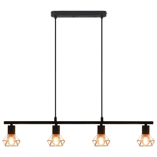 Czarno-miedziana lampa wisząca z żarówkami - EX135-Crogia ze sklepu Edinos.pl w kategorii Lampy wiszące - zdjęcie 179259077