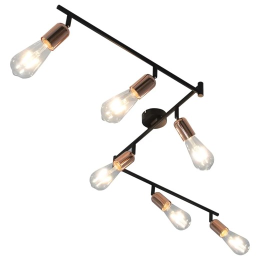 Czarno-miedziana lampa sufitowa łamana - EX223-Deviso ze sklepu Edinos.pl w kategorii Lampy sufitowe - zdjęcie 179259156