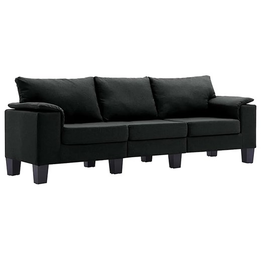 Trzyosobowa ekskluzywna czarna sofa - Ezof 3Q ze sklepu Edinos.pl w kategorii Sofy i kanapy - zdjęcie 179259316
