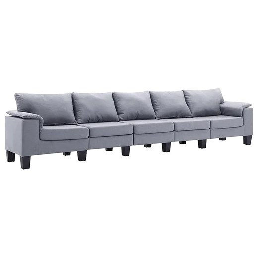Pięcioosobowa jasnoszara sofa z podłokietnikami - Ekilore 5Q Elior One Size Edinos.pl