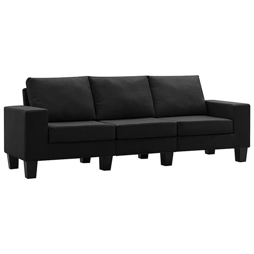 Ponadczasowa trzyosobowa czarna sofa - Magnex 3Q ze sklepu Edinos.pl w kategorii Sofy i kanapy - zdjęcie 179259446