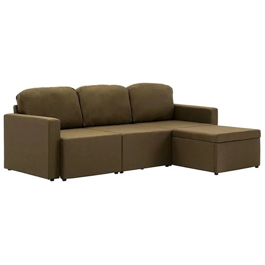 Rozkładana sofa modułowa brązowa tkanina - Odi 4Q ze sklepu Edinos.pl w kategorii Sofy i kanapy - zdjęcie 179259746
