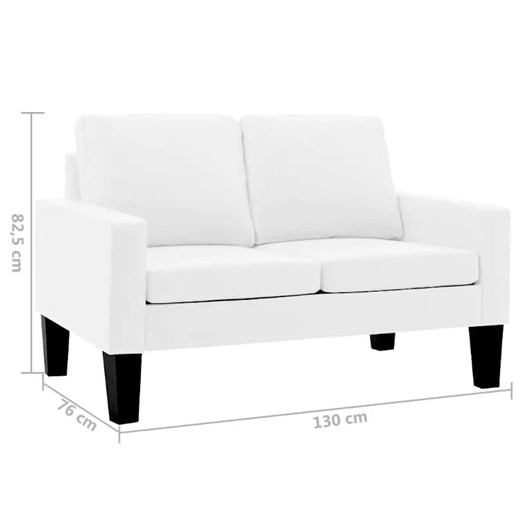 Biała tapicerowana sofa 2-osobowa - Clorins 2X Elior One Size Edinos.pl