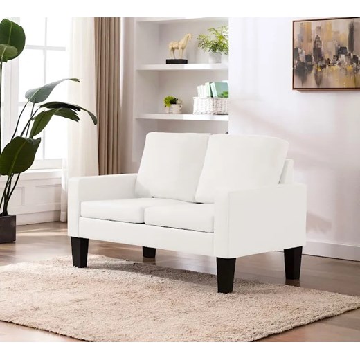 Biała tapicerowana sofa 2-osobowa - Clorins 2X Elior One Size Edinos.pl