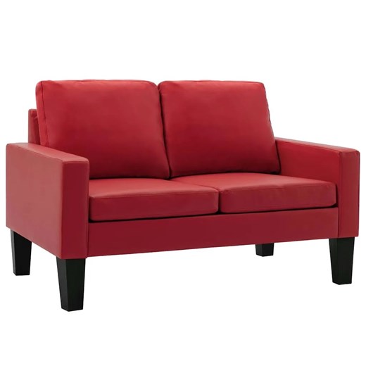 Czerwona sofa 2-osobowa tapicerowana - Revex 2X ze sklepu Edinos.pl w kategorii Sofy i kanapy - zdjęcie 179259765