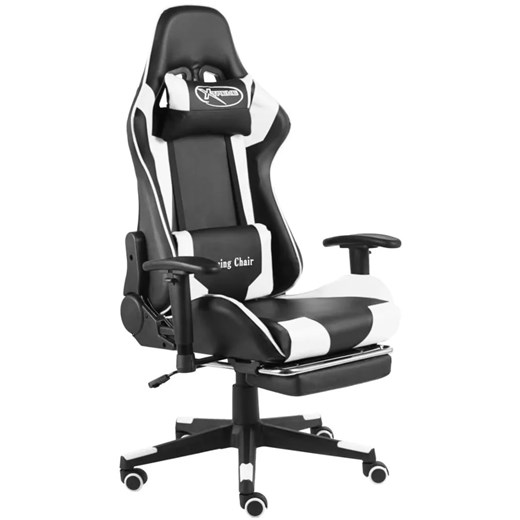 Czarno-biały fotel ergonomiczny dla gracza - Silmi ze sklepu Edinos.pl w kategorii Krzesła biurowe - zdjęcie 179260198