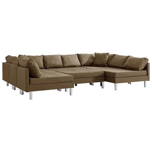 Sofa modułowa z brązowej tkaniny - Basket 9Q ze sklepu Edinos.pl w kategorii Sofy i kanapy - zdjęcie 179260268