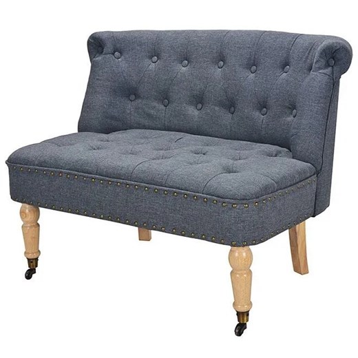Romantyczna mała sofa Wedis - szara ze sklepu Edinos.pl w kategorii Sofy i kanapy - zdjęcie 179262978