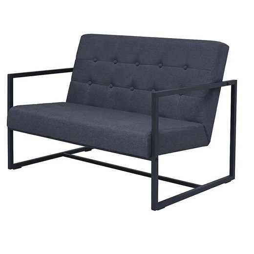 Zgrabna 2-osobowa sofa Aparro - ciemnoszara ze sklepu Edinos.pl w kategorii Sofy i kanapy - zdjęcie 179263007