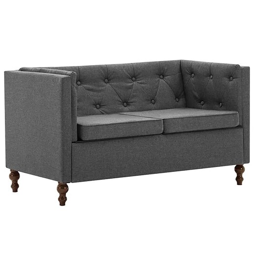 2-osobowa Sofa Vang w stylu Chesterfield - ciemnoszara ze sklepu Edinos.pl w kategorii Sofy i kanapy - zdjęcie 179263126