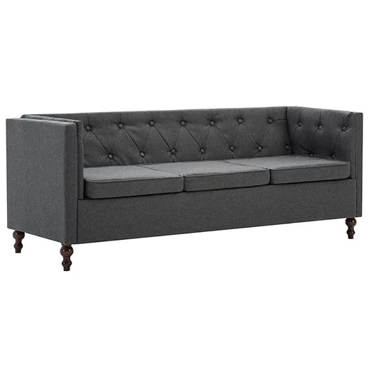 3-osobowa Sofa Majorka w stylu Chesterfield - ciemnoszara ze sklepu Edinos.pl w kategorii Sofy i kanapy - zdjęcie 179263136