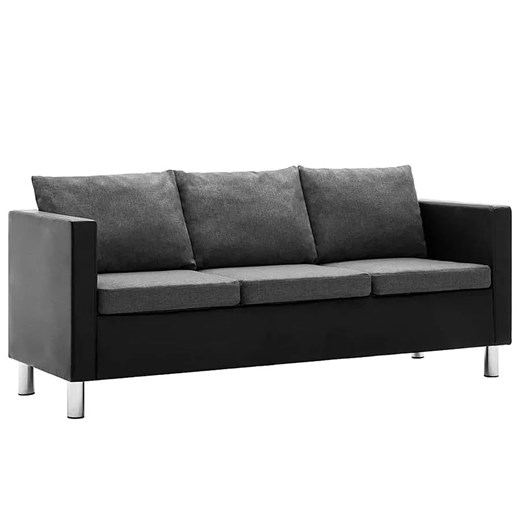 Atrakcyjna 3-osobowa sofa Glomsti 3Q - czarno-jasnoszara ze sklepu Edinos.pl w kategorii Sofy i kanapy - zdjęcie 179263149