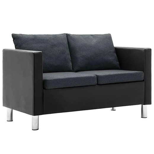 Atrakcyjna 2-osobowa sofa Glomsti 2Q - czarno-ciemnoszara ze sklepu Edinos.pl w kategorii Sofy i kanapy - zdjęcie 179263156